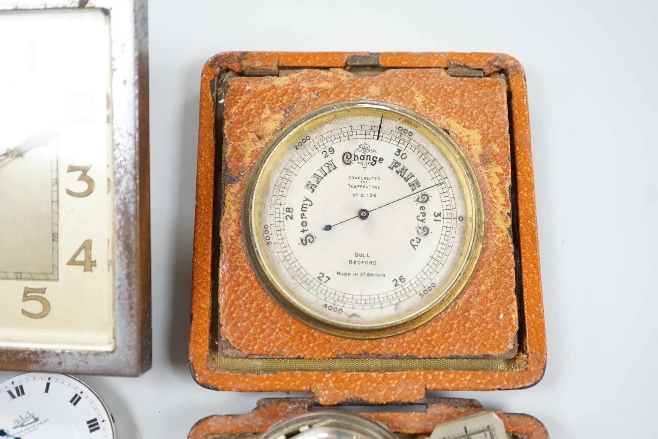 A group of wrist and pocket watches, stop watch, carriage clock, etc.